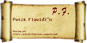 Petik Flavián névjegykártya